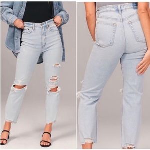 Abercrombie Curve Love Ultra High Rise Ankle Straight Jean